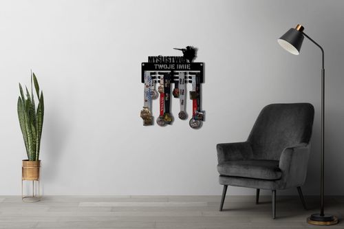 Wieszak na medale MYŚLISTWO twoje imię dowolny tekst 321.1 na Arena.pl