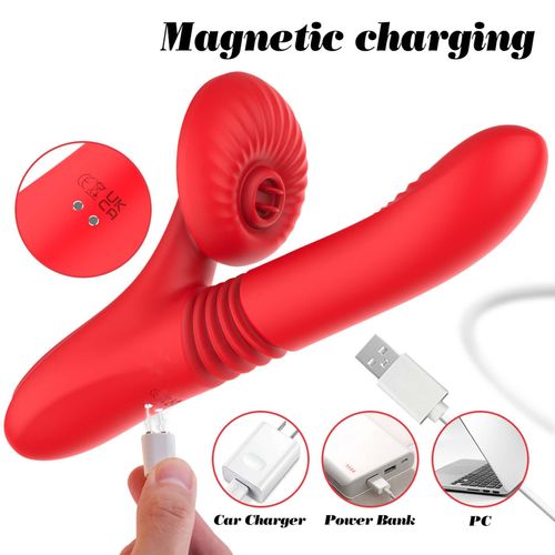 silicone vibrator 7 powerful modes - licking, thrusting and heating na Arena.pl