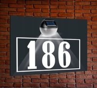 TABLICZKA ADRESOWA oświetlona led numer domu aluminiowa ANTRACYT 40x30cm