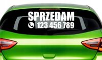 NAKLEJKA wycinana ploterowo na busa auto samochód SPRZEDAM NUMER TELEFONU