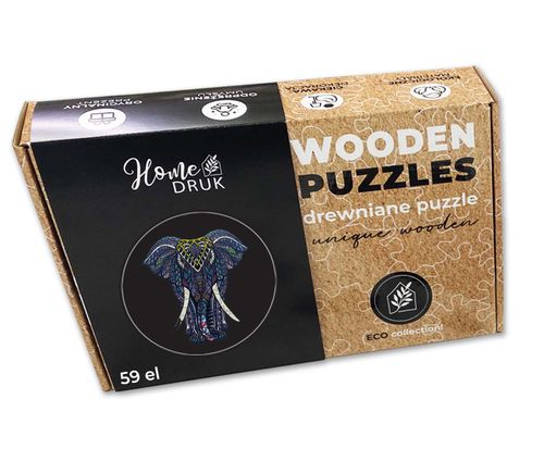 Puzzle Drewniane dla dzieci i dorosłych Słoń 2 Elephant 2 na Arena.pl