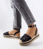 Czarne espadryle na platformie Lafrenière 38