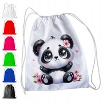 BIAŁY WOREK DO PRZEDSZKOLA SZKOŁY, NA WF - SŁODKA PANDA PANDZIA