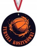 MEDAL Z PLEXI SPORTOWY nadruk UV twój napis TURNIEJ KOSZYKÓWKI