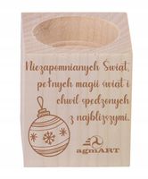 ŚWIECZNIK drewniany GRAWER LOGO prezent świąteczne wzory personalizacja