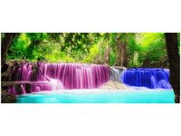 100X40CM KOLOROWY WODOSPAD OBRAZ DREWNO