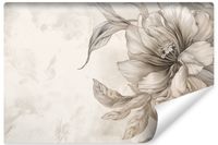 Fototapeta Do Sypialni Beżowe Abstrakcyjne KWIATY Beton 360cm x 240cm