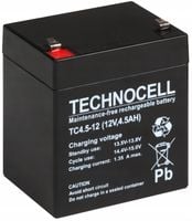 AKUMULATOR BATERIA AGM TECHNOCELL TC 12V 4,5Ah TC4.5 ZABAWEK POJAZDÓW UPS