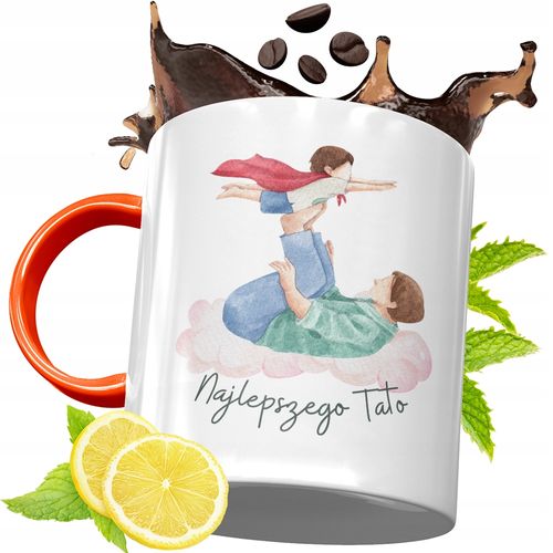 Kubek Pomarańczowy Dla Taty Dzień Taty Prezent Z Nadrukiem Ze Zdjęciem na Arena.pl