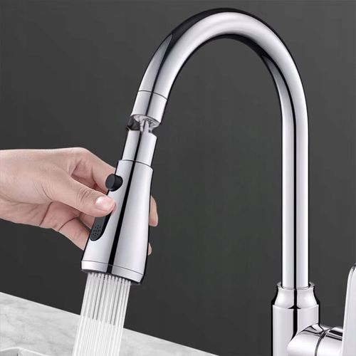 PRZEDŁUŻACZ KRANU KUCHENNEGO AERATOR ADAPTER PERLATOR 3 FUNKCJE 360 SREBRNY na Arena.pl