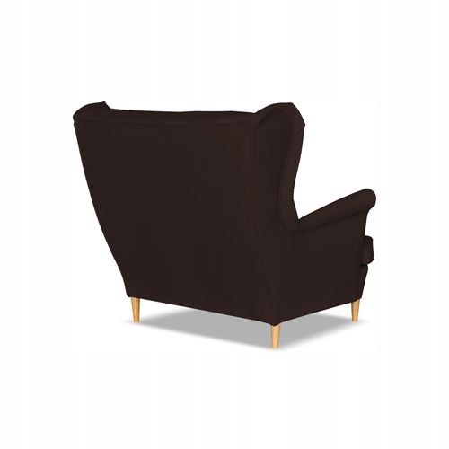 Sofa kanapa uszak Gaja ekoskóra skandynawska  ciemny brąz na Arena.pl