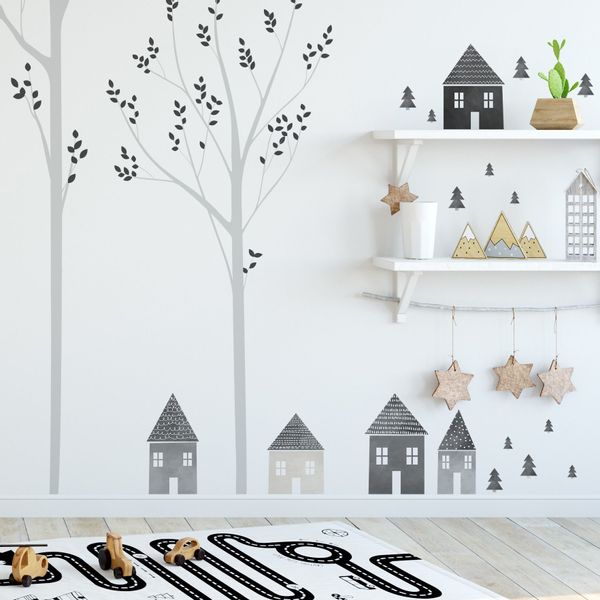 Naklejki Szare Domki DK199 L zdjęcie 2