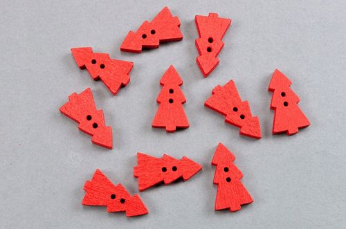 Guzik drewniany CHOINKA czerwony 10szt. na Arena.pl