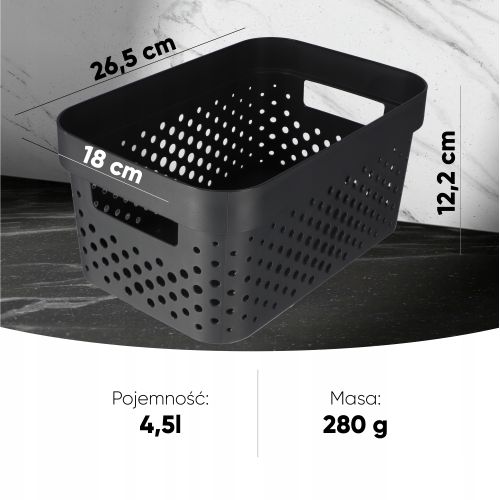 Curver Pojemnik Pudełko Ażurowe Eko 4,5 L Szary na Arena.pl