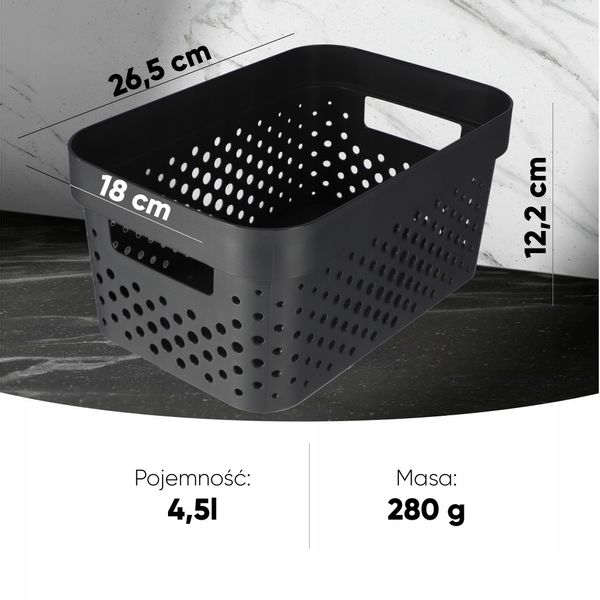 Curver Pojemnik Pudełko Ażurowe Eko 4,5 L Szary zdjęcie 8