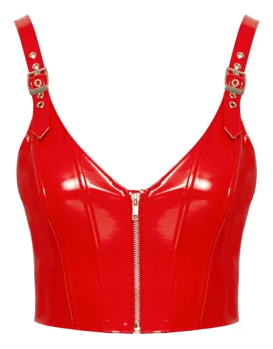 black level top winylowy czerwony xl błyszczący regulowany zamek na Arena.pl