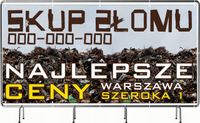 BANER REKLAMOWY OCZKOWANY 100x50cm dużo wzorów SKUP ZŁOMU