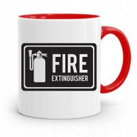 Kubek Czerwony Dla Strażaka Fire Extinguisher Z Nadrukiem Ze Zdjęciem