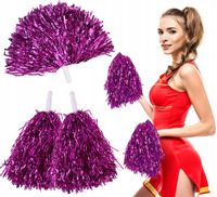 RÓŻOWE POMPONY POMPON CHEERLEADERKI CZIRLIDERKI 2 szt
