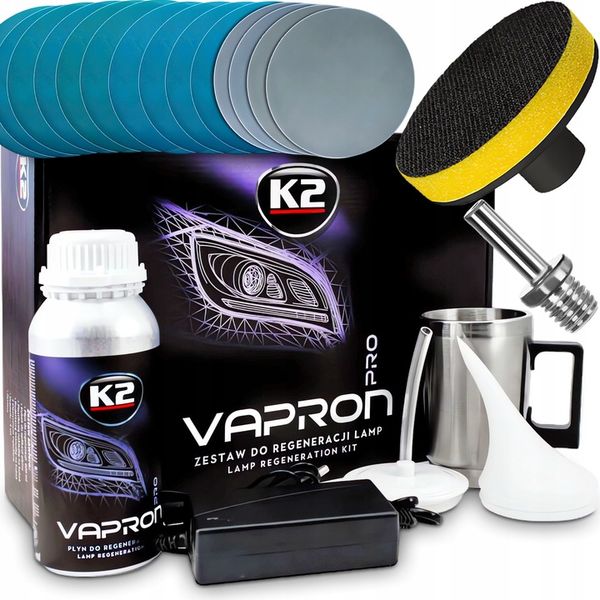 K2 Vapron Czajniczek Do Regeneracji Lamp Polerowania +Papier Ścierny Krążki zdjęcie 1