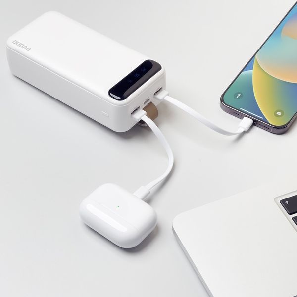 DUDAO DUŻY MOCNY POWERBANK 30000 mAh 2x USB / USB C Z LAMPKĄ LED zdjęcie 3