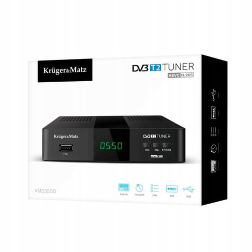 Tuner DVB-T2 H.265 HEVC Kruger&Matz HDMI SCART PVR EPG USB dekoder na Arena.pl