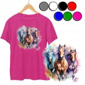 KOSZULKA DZIECIĘCA T-SHIRT Z NADRUKIEM - KOŃ KONIE KONIK - XS 110-116