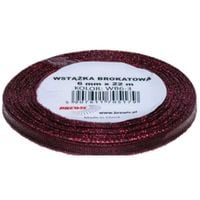 WSTĄŻKA  BROKATOWA 6MM WB6-3 CZERWONA BREWIS