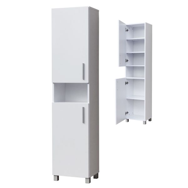 Szafka Słupek łazienkowy front zew. na nóżkach lewa 423 Biała zdjęcie 1