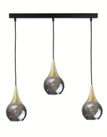 Lampa wisząca 3xE27 LACRIMA SMOKY/GOLD