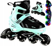 Łyżworolki Miętowe LED Kółka Świecące 39-42 Dla Dorosłych Dzieci na Prezent