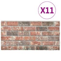 Panele ścienne 3D, wzór brązowo-szarej cegły, 11 szt., EPS