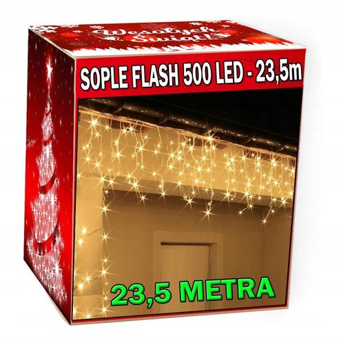 LAMPKI SOPLE 100 LED GRUBY KABEL 5,5m + FLASH na Arena.pl