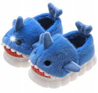 DZIECIĘCE KAPCIE DOMOWE PLUSZOWE CIEPŁE MIĘKKIE REKIN SHARK 30-31 BLUE