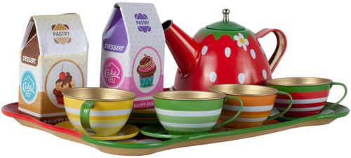 Zestaw do Herbatki Serwis Metalowy do Zabawy 16el na Arena.pl