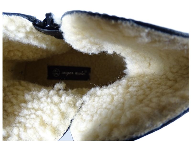 Czarne matowe botki płaskie eko skóra ocieplane 37 zdjęcie 5