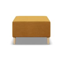 Pufa, podnóżek, MILO, velvet, 71x71x40 cm, żółty | TYLETEGOTU