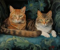 Plakat 60x50cm Koty na Fotelu