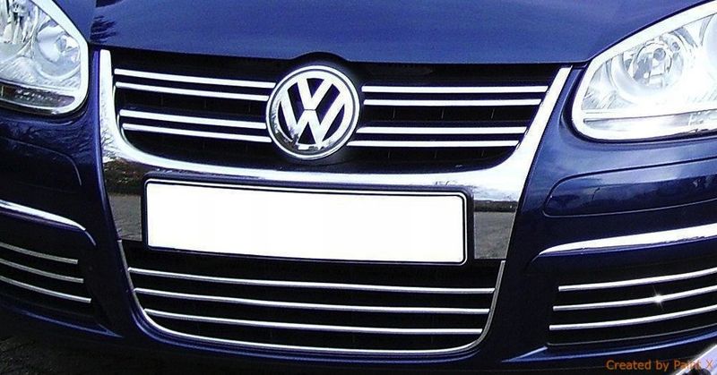 VW GOLF V JETTA - Listwy CHROM GRILL atrapa Tuning zdjęcie 7