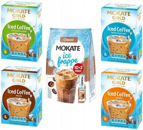 Zestaw Degustacyjny Kawa Mrożone Frappe Ice Coffe Mokka Carmel 5 szt MOKATE na Arena.pl