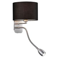 Kinkiet LAMPA ścienna HOTEL 271170202 Trio abażurowa OPRAWA peszel do czytania LED 3,2W 3000K regulowany matowy nikiel czarna
