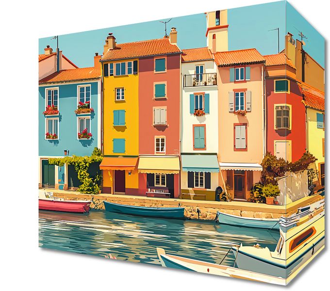 Obraz 20x20cm Wielobarwne Nadbrzeże zdjęcie 1
