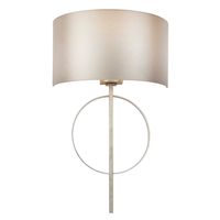Ścienna lampa abażurowa L&-195214 Light& do salonu antyczna srebrna