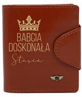 Portfel SKÓRZANY Prezent dla Babci na Dzień Babci