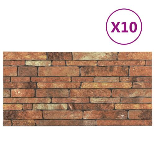 Panele ścienne 3D, wzór brązowej cegły, 10 szt., EPS na Arena.pl