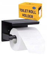 uchwyt na papier toaletowy z półką wieszak czarny