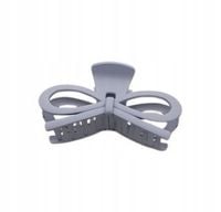 Duża spinka klamra plastikowa kokarda mat szary 13cm