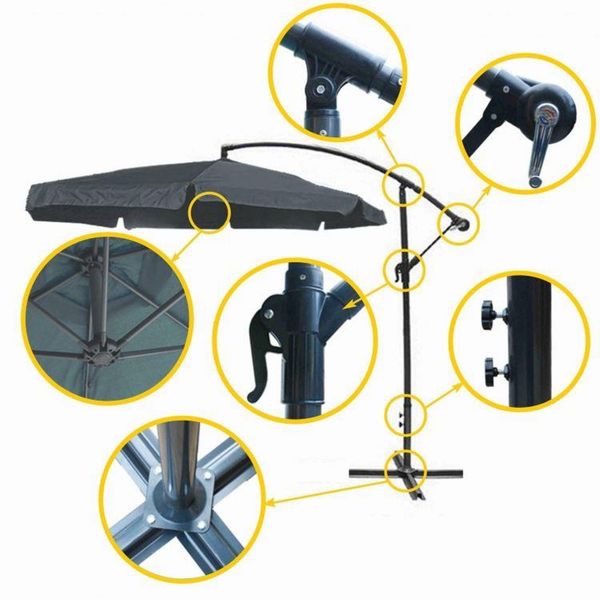 Duży parasol ogrodowy składany 350 cm Goodhome (zarysowana podstawa) zdjęcie 2