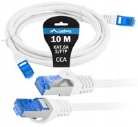 Kabel Internetowy Ethernet Skrętka RJ45 LAN kat 6A SFTP LSZH 10m Biały