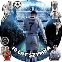 OPŁATEK NA TORT 20CM - PIŁKA NOŻNA RONALDO + IMIĘ + ! 15CM 18CM